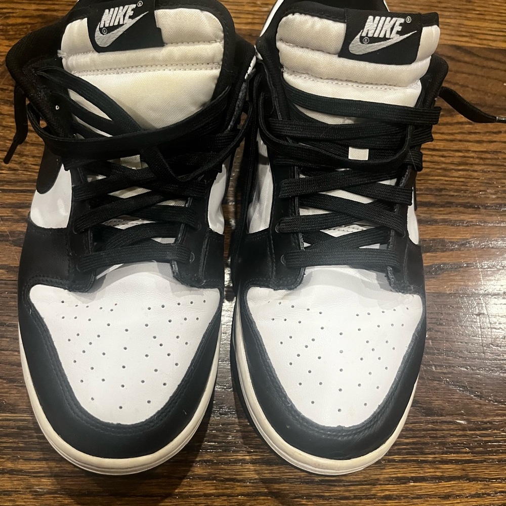 Nike Black and White Sneakers with Perforated Design